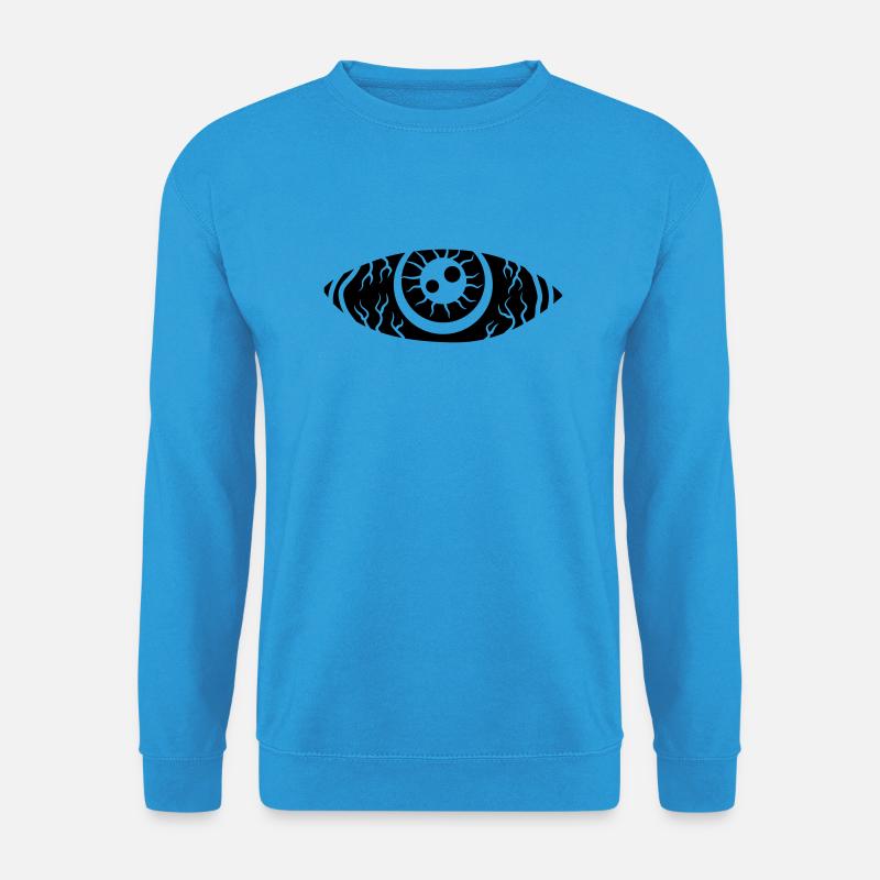 Grosses schwarzes Auge - Unisex Pullover - Meeresblau