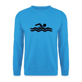 schwimmbad meer urlaub wellen wasser cool sport lo - Unisex Pullover - Meeresblau - Vorne - Alina (178cm) & Michal (187cm)