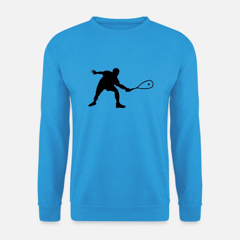 squash player vector drawing - Unisex Sweatshirt - sea blue