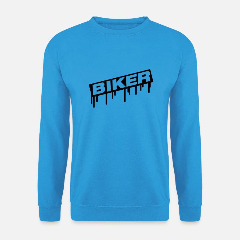 biker_logo_grunge_fa1 - Unisex Pullover - Meeresblau