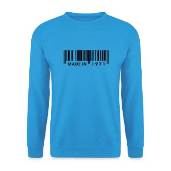 Anniversaire 1971 - Sweat-shirt Unisexe - bleu mer - Devant - Alina (178cm) & Michal (187cm)