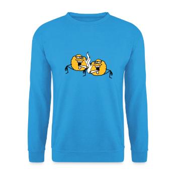 2 friends team couple stoned kiffen kiffer stoned h - Unisex Sweatshirt - sea blue - Front - Alina (178cm) & Michal (187cm)