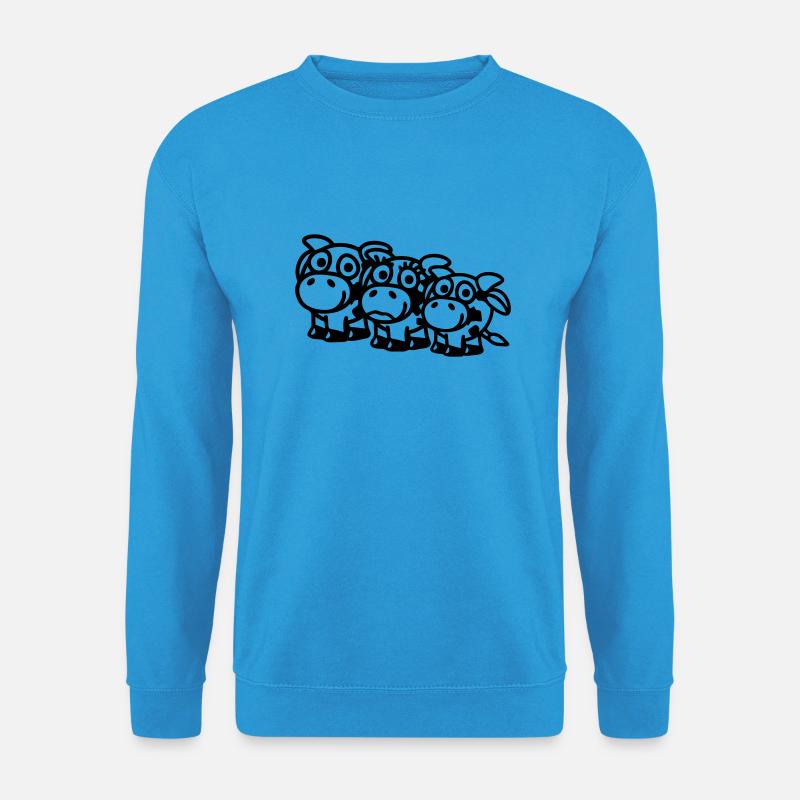 cow_family_with_boy_1c - Unisex Pullover - Meeresblau