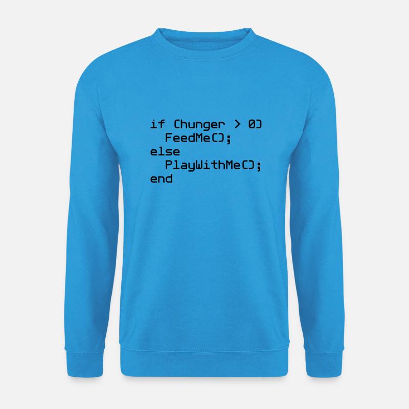 Bavoir de bébé NERD "if (hunger ..." - Sweat-shirt Unisexe - bleu mer