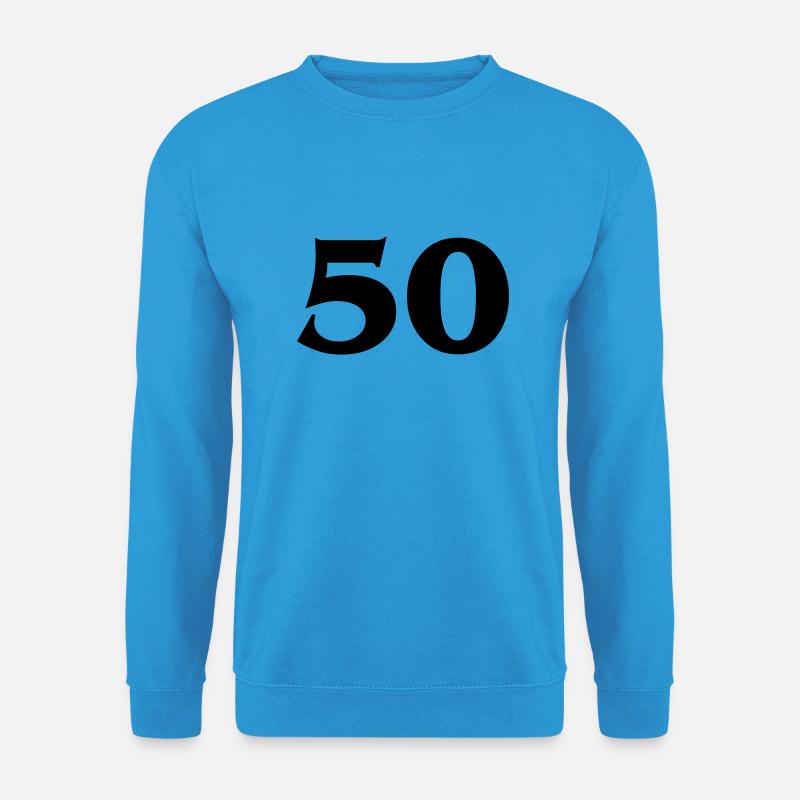Zahl 50 - Unisex Pullover - Meeresblau