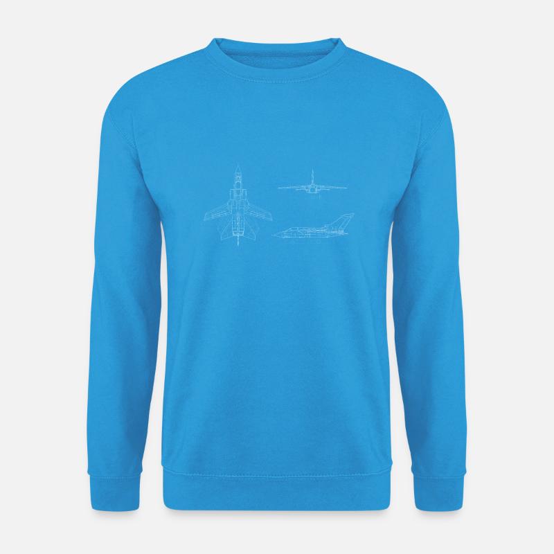tornado jet fighter white - Unisex Pullover - Meeresblau