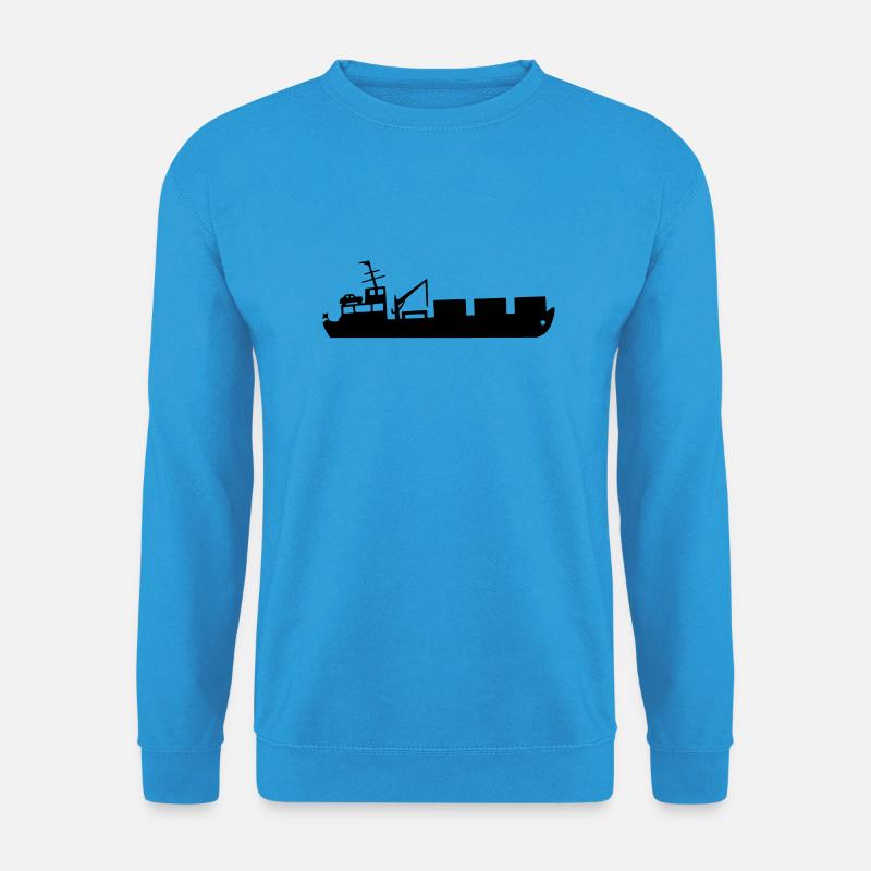 Schiff, Frachtschiff, Containerschiff - Unisex Pullover - Meeresblau