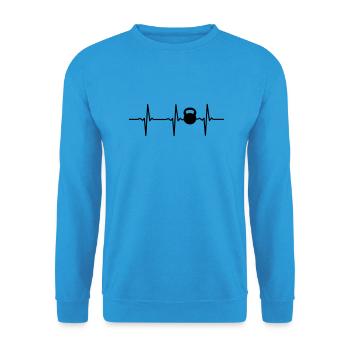 Heartbeat Kettlebell - Sweat-shirt Unisexe - bleu mer - Devant - Alina (178cm) & Michal (187cm)