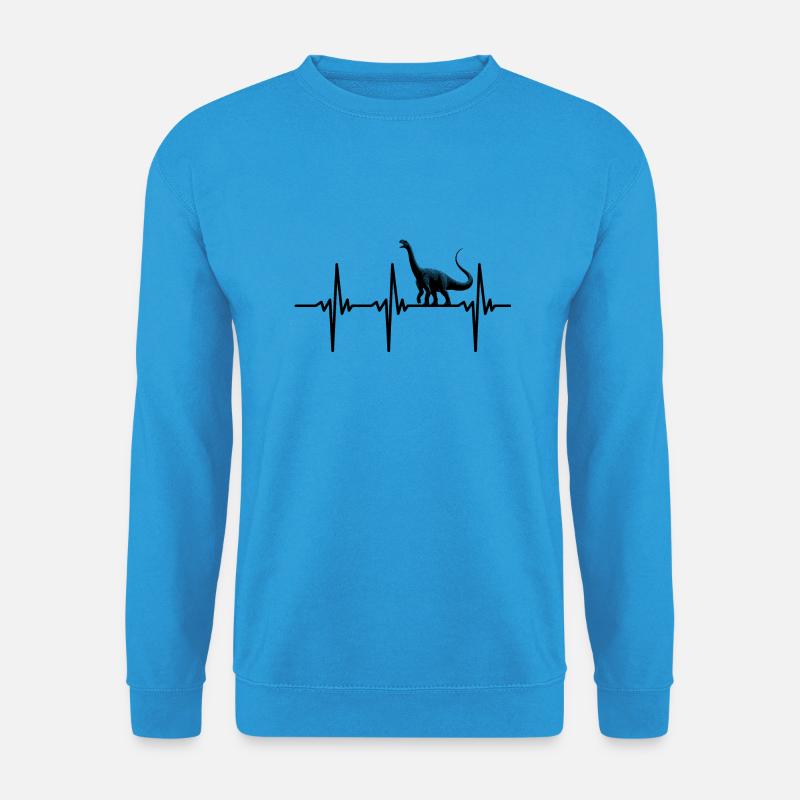 Herzschlag Dino Diplodocus Sauropoden Dinosaurier - Unisex Pullover - Meeresblau