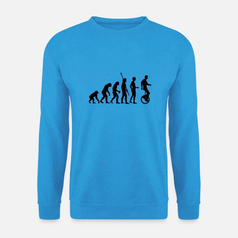 evolution_einradfahrer_1c - Sweat-shirt Unisexe - bleu mer