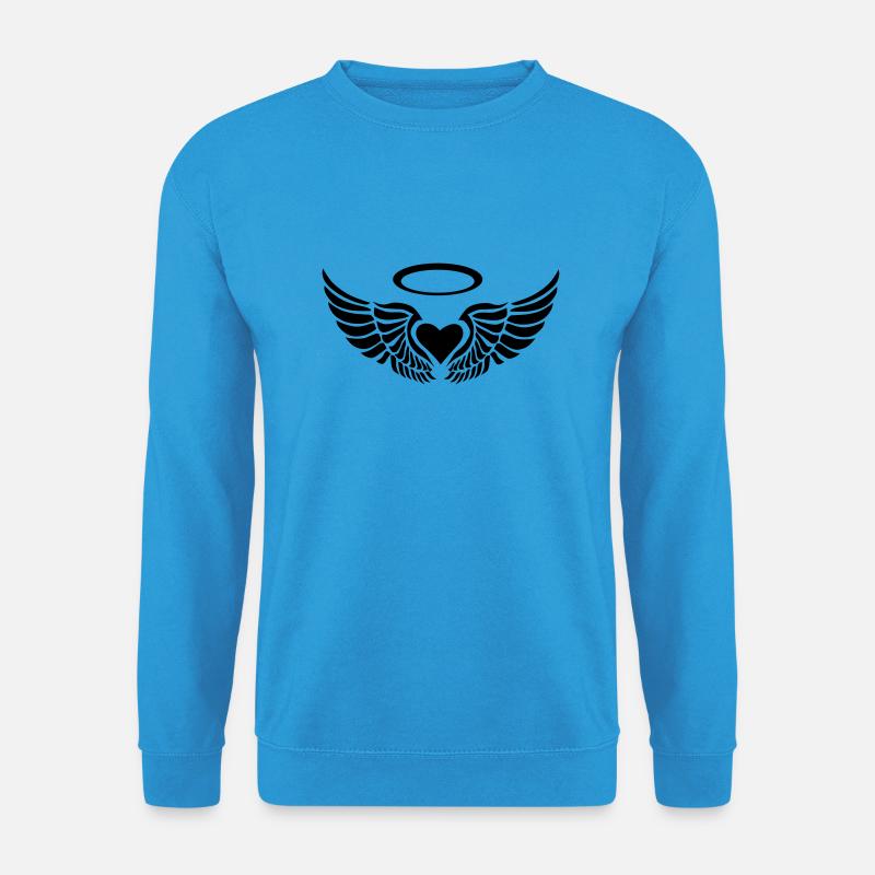 engelsflügel mit herz - Unisex Pullover - Meeresblau