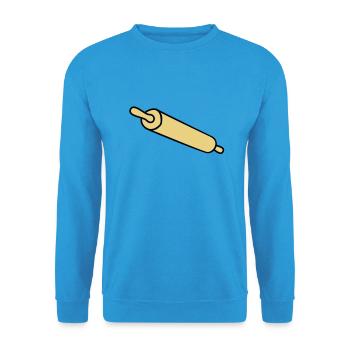 rolling_pin - Unisex Pullover - Meeresblau - Vorne - Alina (178cm) & Michal (187cm)