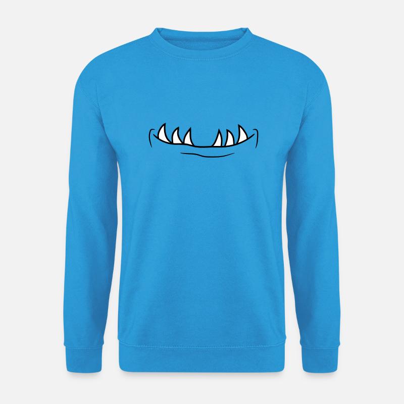 mund zaehne maul kopf gesicht klein monster horror - Unisex Pullover - Meeresblau