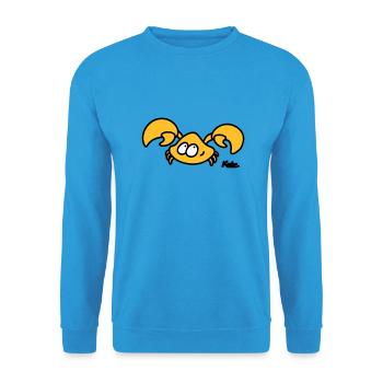 Krebs (3c) - Unisex Pullover - Meeresblau - Vorne - Alina (178cm) & Michal (187cm)