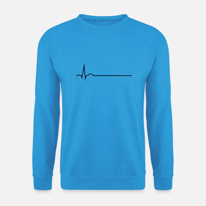 EKG mit Namenslinie lang - Unisex Pullover - Meeresblau