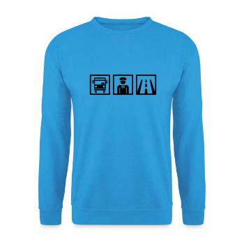Busfahrer - Unisex Pullover - Meeresblau - Vorne - Alina (178cm) & Michal (187cm)
