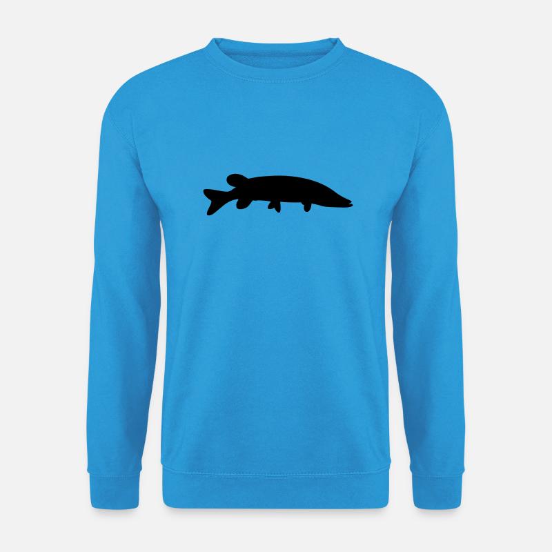 Fisch-Silhouette Hecht - Unisex Pullover - Meeresblau