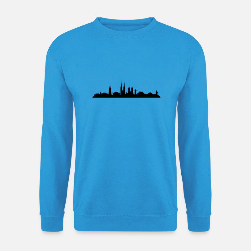 Skyline Halle / Saale - Unisex Pullover - Meeresblau