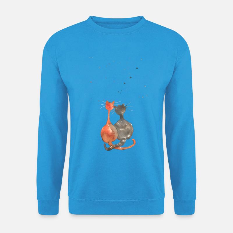 Wir staunen - Katzenpärchen  - Unisex Pullover - Meeresblau