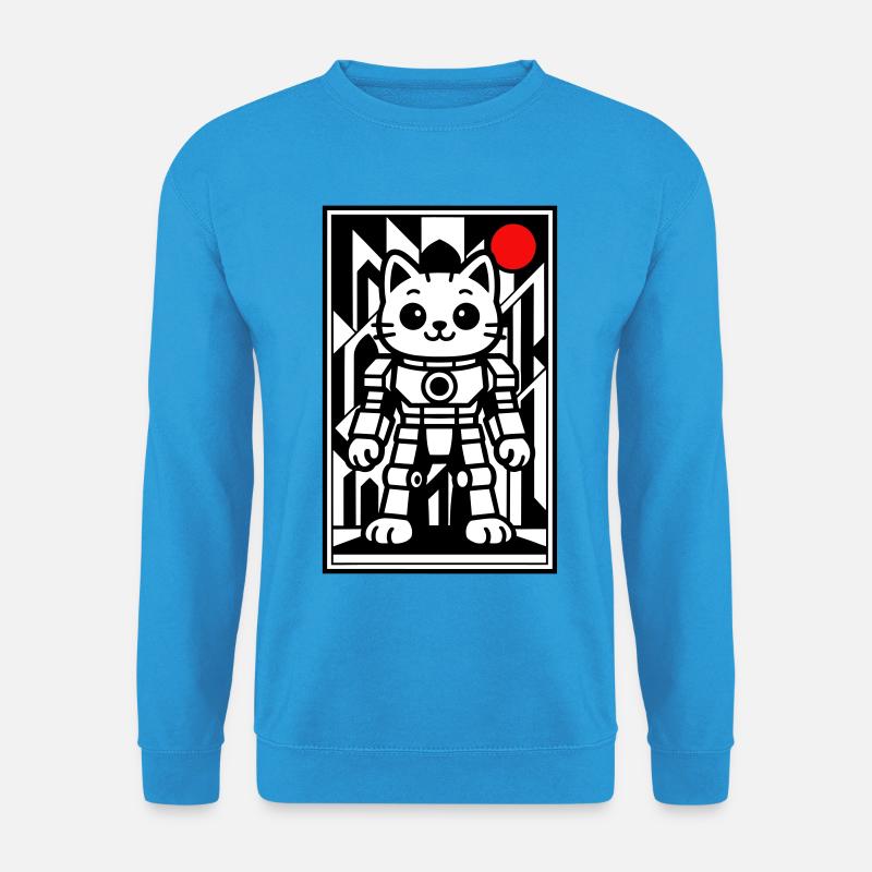 Katzenroboter in Space mit rotem Planeten - Unisex Pullover - Meeresblau