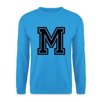 M - Unisex Pullover - Meeresblau - Vorne - Alina (178cm) & Michal (187cm)