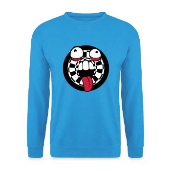 darts spielen verein pfeil zielscheibe verrueckt g - Unisex Pullover - Meeresblau - Vorne - Alina (178cm) & Michal (187cm)