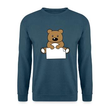 baer teddy klein suess niedlich kuscheltier grizzl - Unisex Pullover - Meeresblau - Vorne - Alina (178cm) & Michal (187cm)