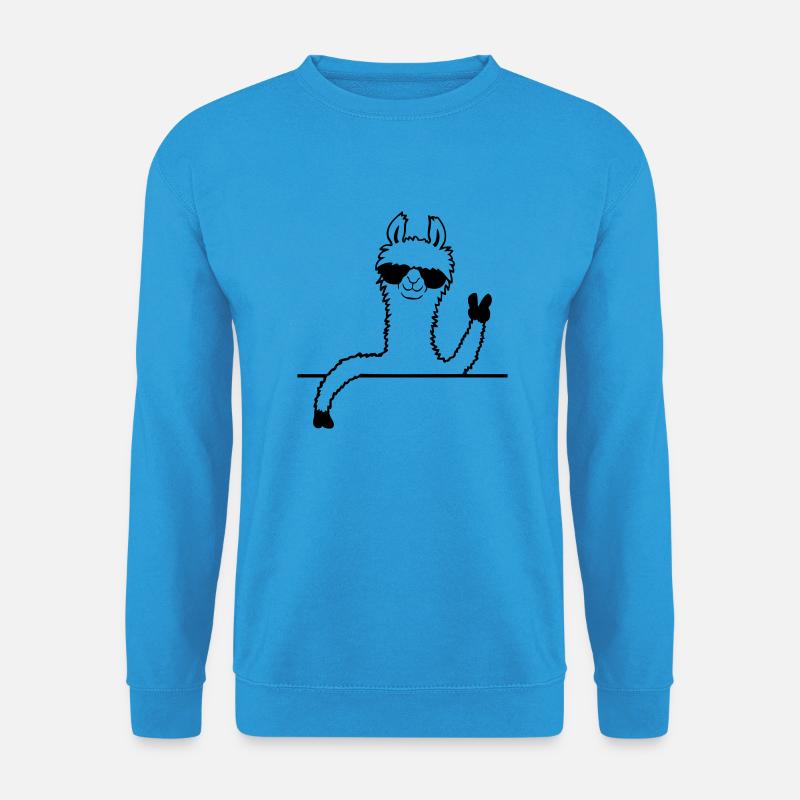 Sonnenbrille Lama Comic - Unisex Pullover - Meeresblau
