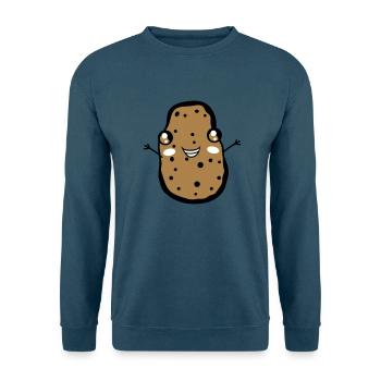 gluecklich klein suess niedlich lustig gesicht arm - Unisex Pullover - Meeresblau - Vorne - Alina (178cm) & Michal (187cm)