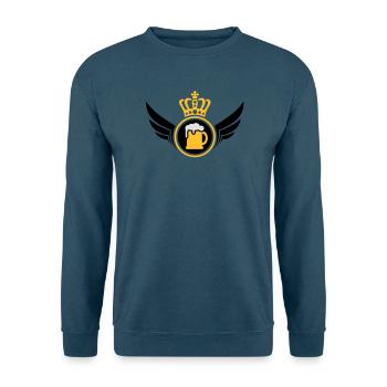 Beer Lord | Wings | Crown | Krone - Sweat-shirt Unisexe - bleu mer - Devant - Alina (178cm) & Michal (187cm)