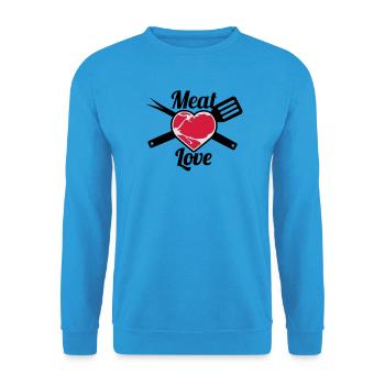 Meat Love - Unisex Pullover - Meeresblau - Vorne - Alina (178cm) & Michal (187cm)