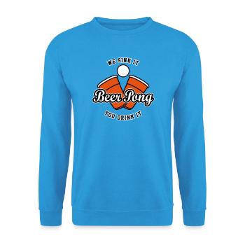 Beer Pong Logo IV - Sweat-shirt Unisexe - bleu mer - Devant - Alina (178cm) & Michal (187cm)