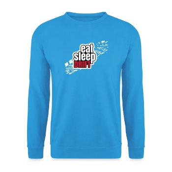 Eat Sleep Drift - Unisex Pullover - Meeresblau - Vorne - Alina (178cm) & Michal (187cm)