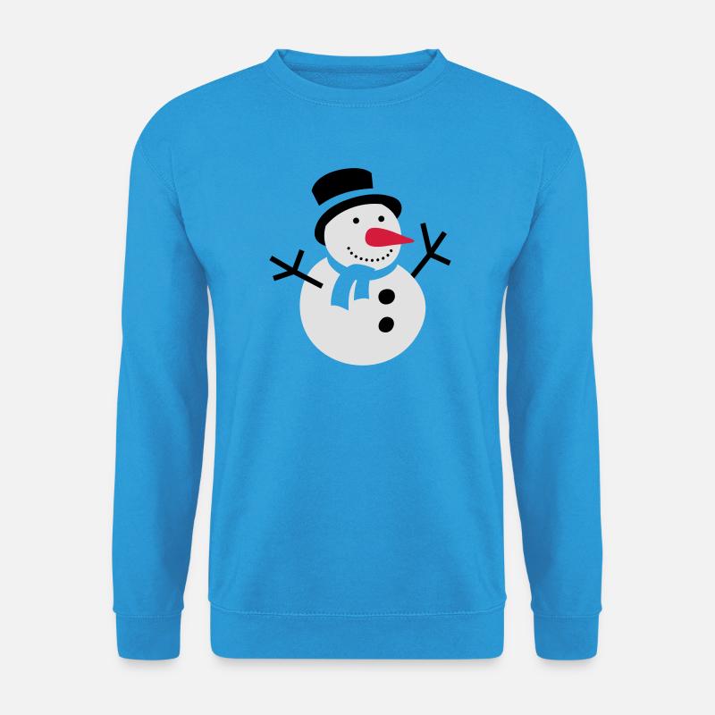 schneemann winter schnee - Unisex Pullover - Meeresblau