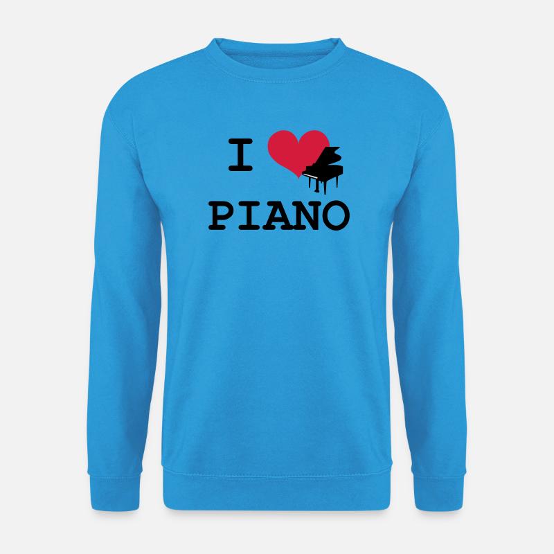 I Love Piano - Unisex Pullover - Meeresblau