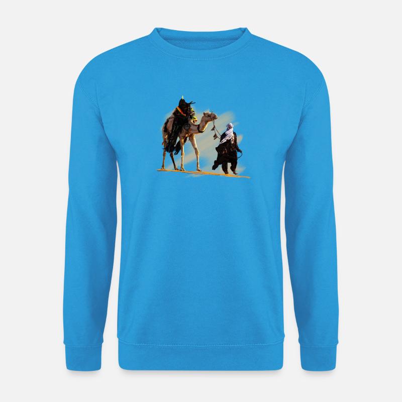 Beduin mit Kamel - Unisex Pullover - Meeresblau