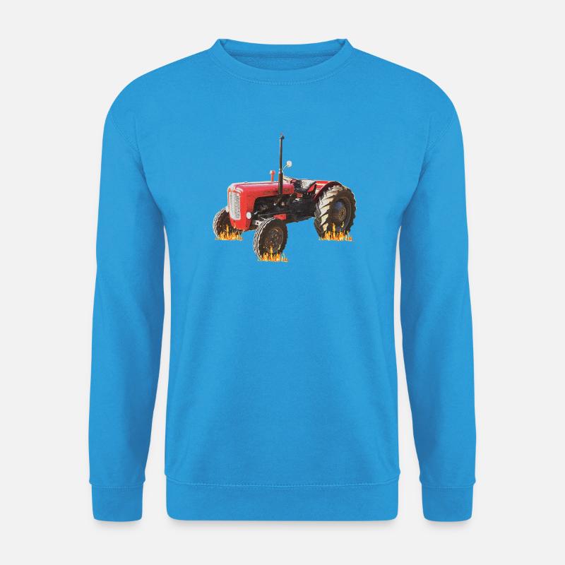 Flammen-Traktor Feuerwerk - Unisex Pullover - Meeresblau
