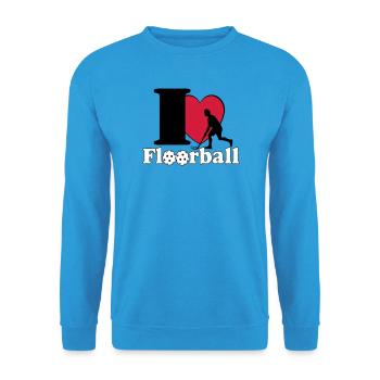 Floorball , Unihockey , Hockey , Fun I love.. - Unisex Pullover - Meeresblau - Vorne - Alina (178cm) & Michal (187cm)