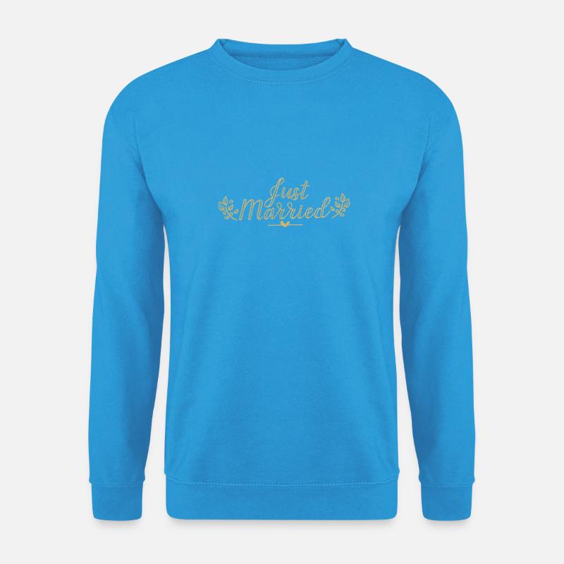 Just Married Hochzeit Ehefrau Verheiratet Geschenk - Unisex Pullover - Meeresblau