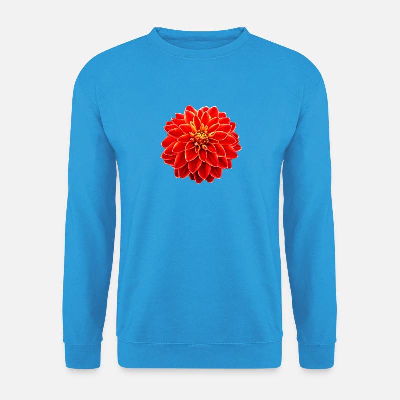 Dahlie rot - Unisex Pullover - Meeresblau