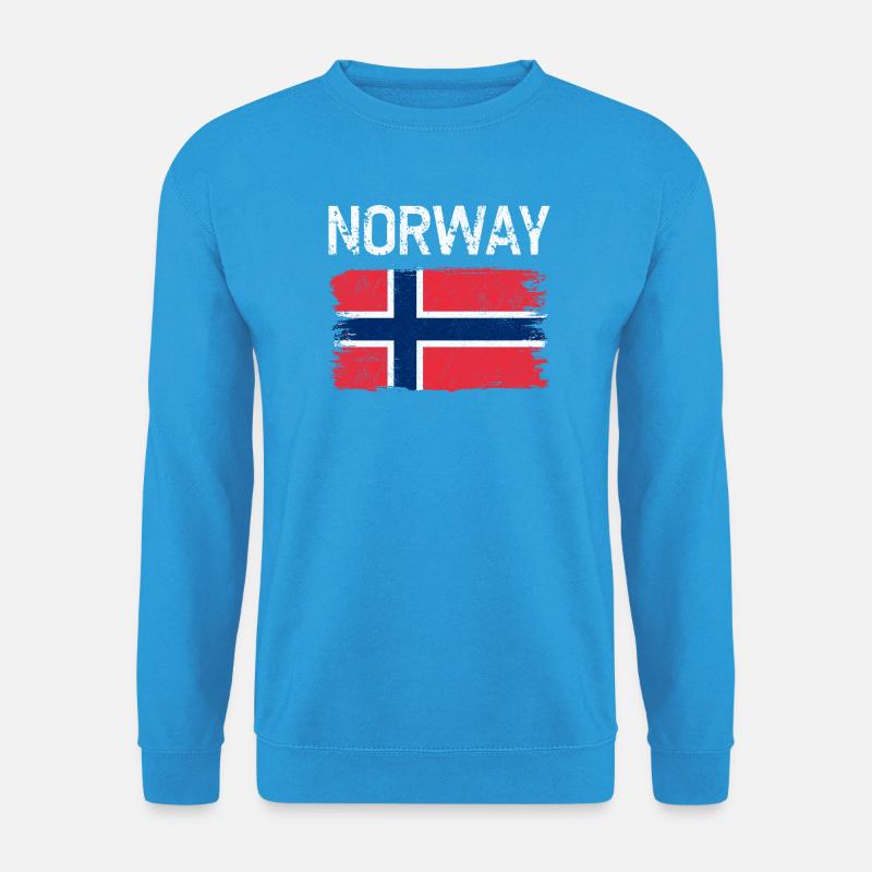 Pinseltextur der Norwegischen Flagge - Unisex Pullover - Meeresblau