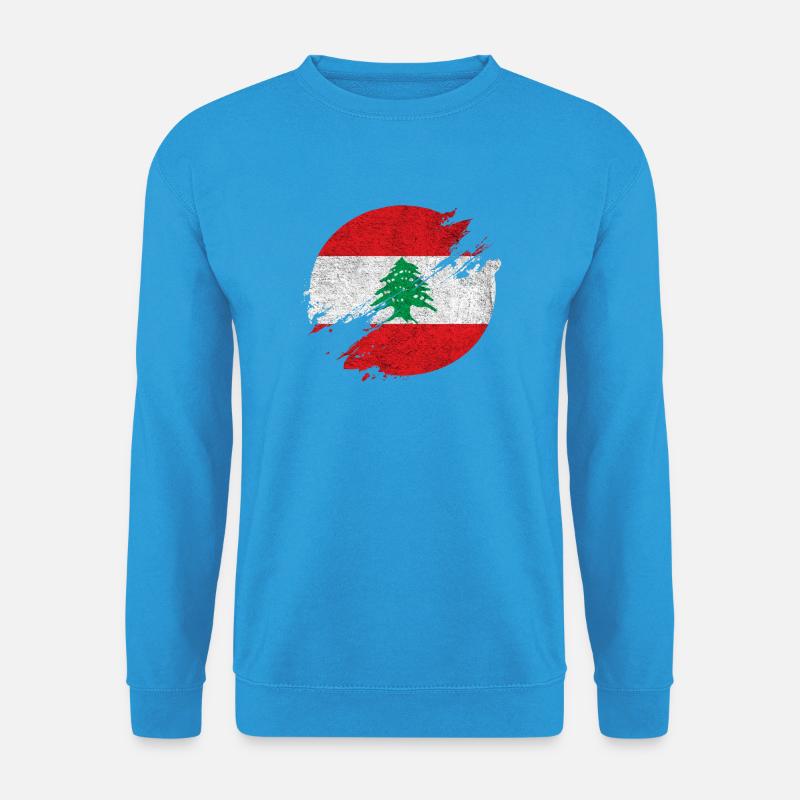 Libanon Vintage Kreis / Geschenkidee - Unisex Pullover - Meeresblau