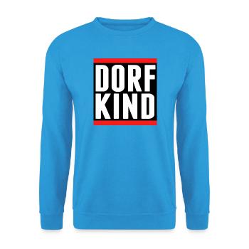dorf dorfkind aufkleber sticker dorfi stadt - Unisex Pullover - Meeresblau - Vorne - Alina (178cm) & Michal (187cm)