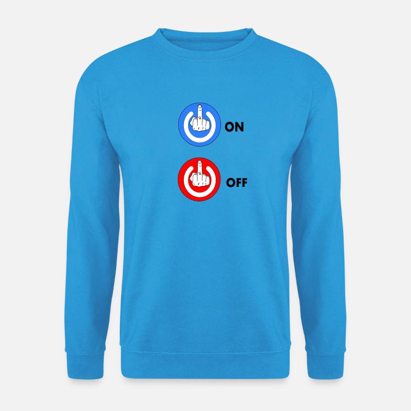 Mittelfinger EIN und AUS - Unisex Pullover - Meeresblau