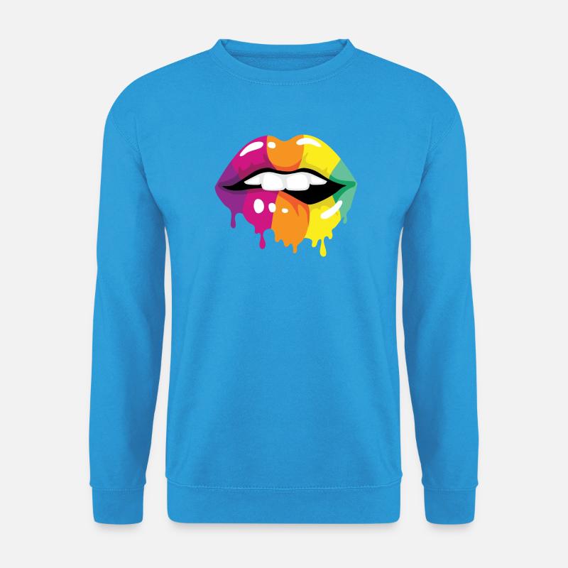 Farbige Lippen - Unisex Pullover - Meeresblau