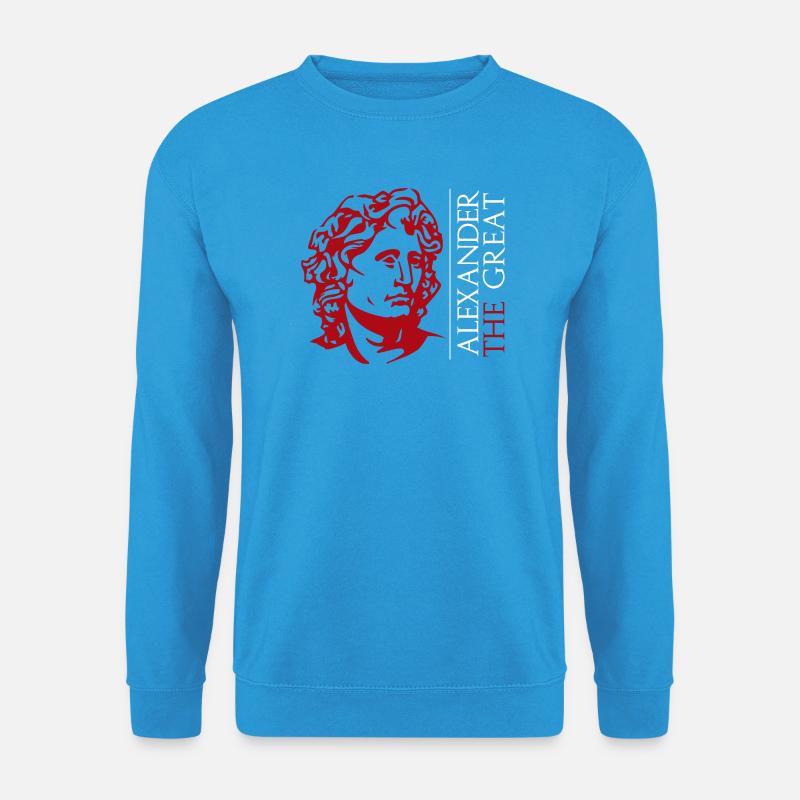 Alexander der Große Rote Büste - Unisex Pullover - Meeresblau