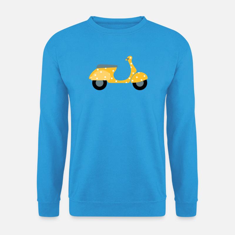 Roller Dots gelb Muster Punkte Urlaub Sommer Fun - Unisex Pullover - Meeresblau