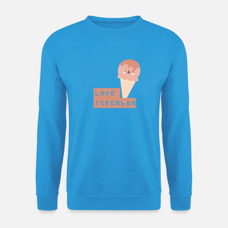 Süßes Eis mit Herzschrift - Unisex Pullover - Meeresblau