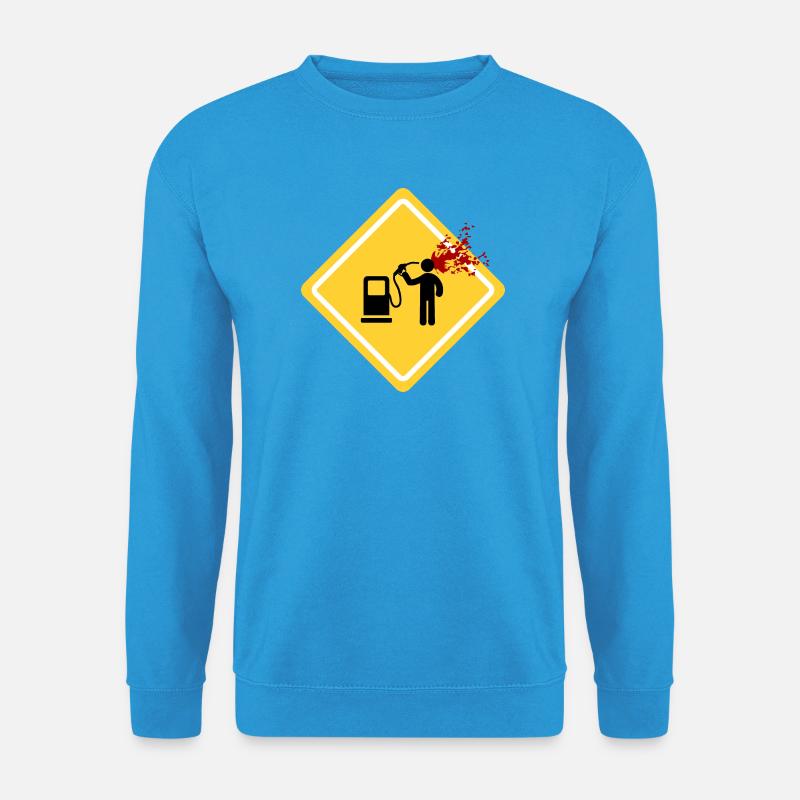 Gefahr: Tankstelle - Unisex Pullover - Meeresblau