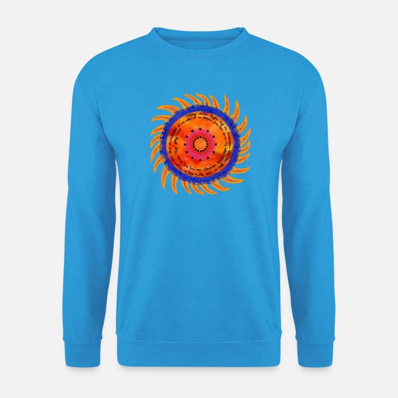 Sonnenschein-Mandala schwarze Schrift - Unisex Pullover - Meeresblau